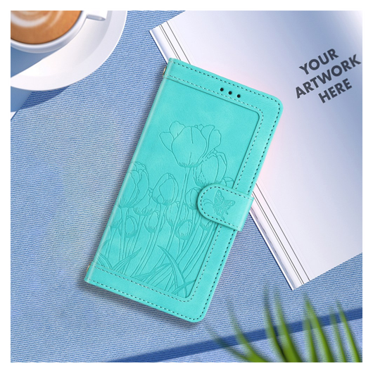 Samsung Galaxy A36 Hoesje Tulpen Book Case met Pasjeshouder Groen afbeelding 12