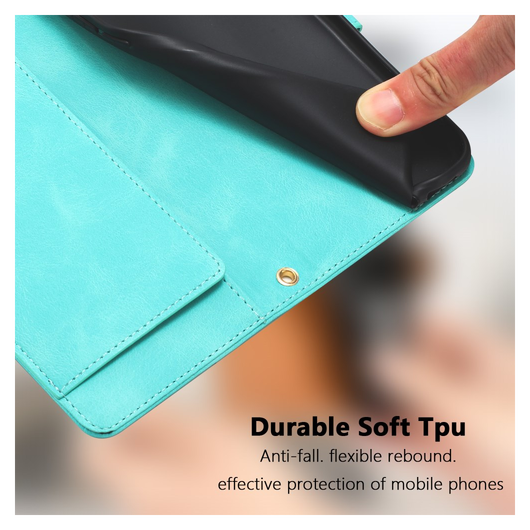 Samsung Galaxy A36 Hoesje Tulpen Book Case met Pasjeshouder Groen afbeelding 8