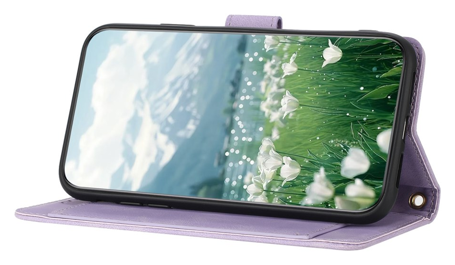 Samsung Galaxy A36 Hoesje Tulpen Book Case met Pasjeshouder Paars afbeelding 13