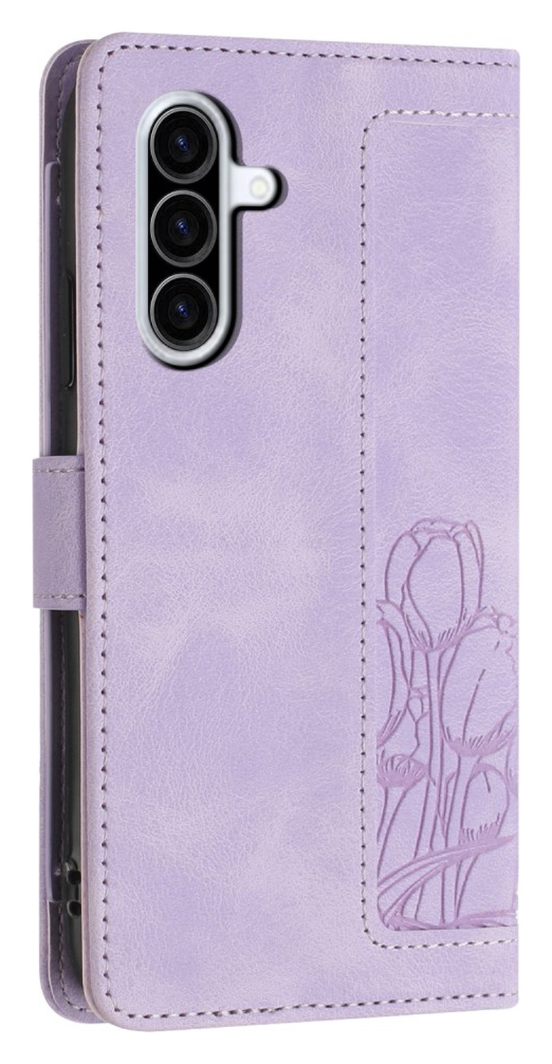 Samsung Galaxy A36 Hoesje Tulpen Book Case met Pasjeshouder Paars afbeelding 14
