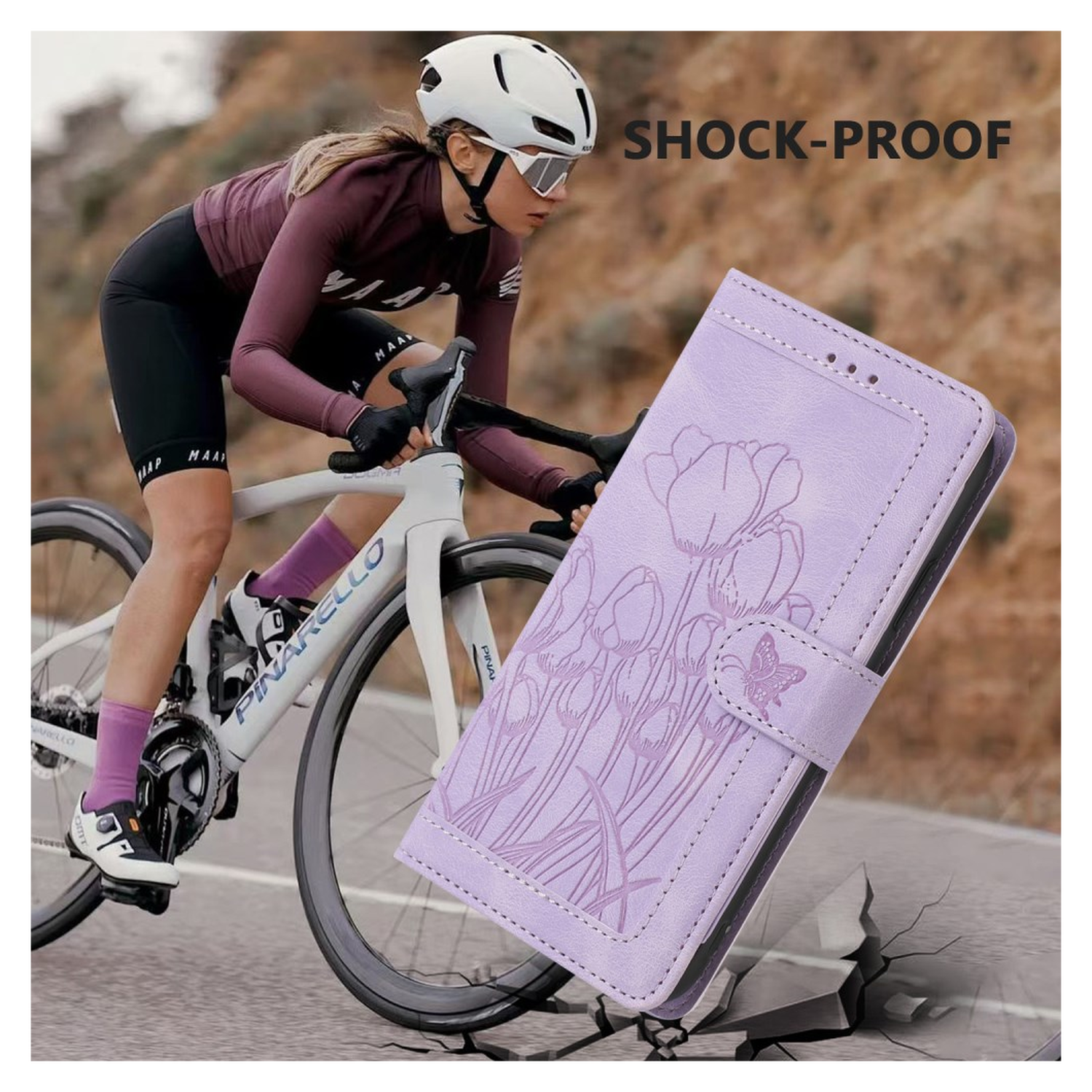 Samsung Galaxy A36 Hoesje Tulpen Book Case met Pasjeshouder Paars afbeelding 6