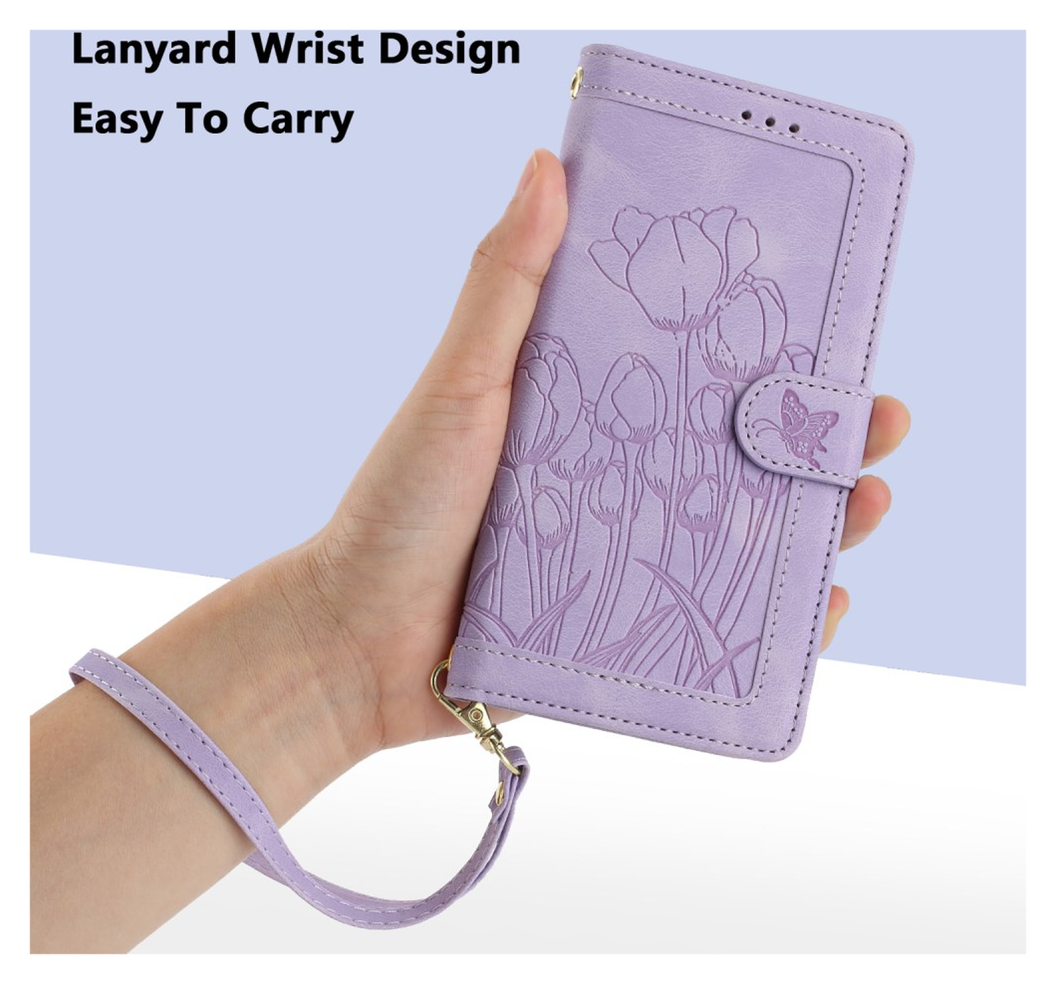 Samsung Galaxy A36 Hoesje Tulpen Book Case met Pasjeshouder Paars afbeelding 7