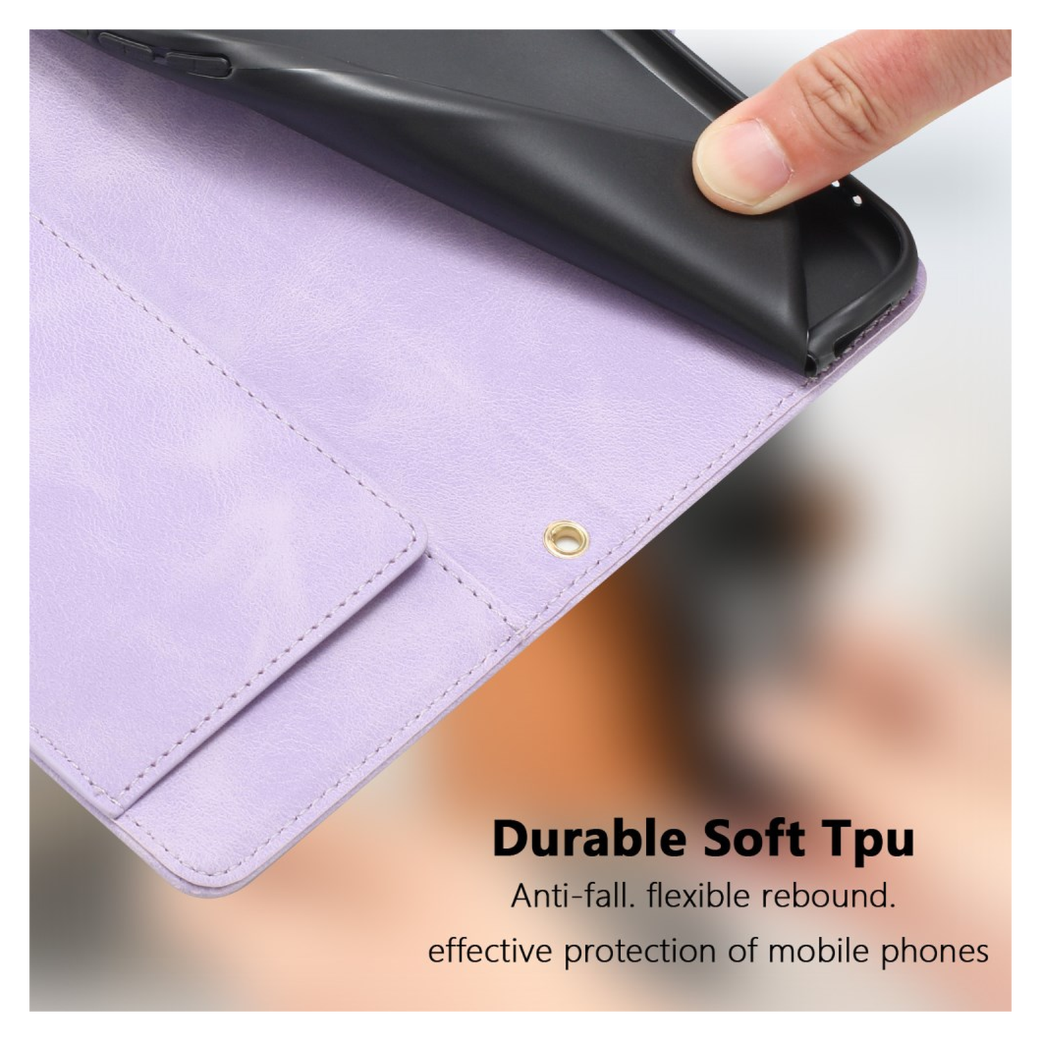 Samsung Galaxy A36 Hoesje Tulpen Book Case met Pasjeshouder Paars afbeelding 9