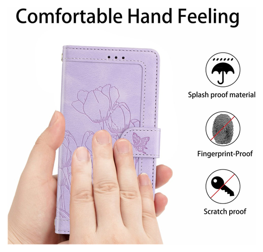 Samsung Galaxy A36 Hoesje Tulpen Book Case met Pasjeshouder Paars afbeelding 10