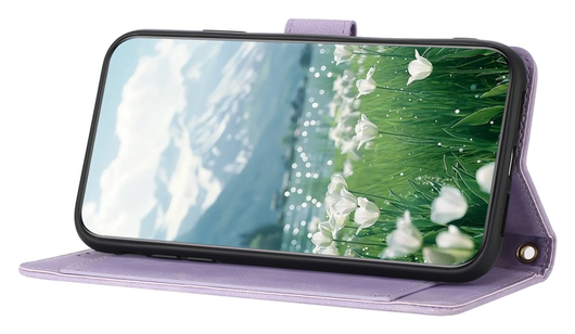 Samsung Galaxy A36 Hoesje Tulpen Book Case met Pasjeshouder Paars afbeelding 13