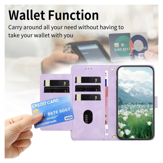 Samsung Galaxy A36 Hoesje Tulpen Book Case met Pasjeshouder Paars afbeelding 4