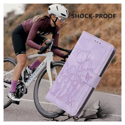 Samsung Galaxy A36 Hoesje Tulpen Book Case met Pasjeshouder Paars afbeelding 6