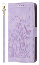 Samsung Galaxy A36 Hoesje Tulpen Book Case met Pasjeshouder Paars afbeelding