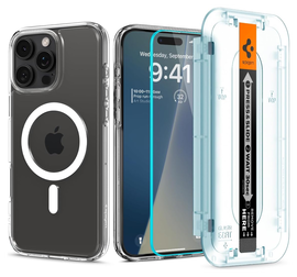 Spigen Ultra Hybrid MagFit Pack iPhone 16 Pro Max Hoesje + Tempered Glass