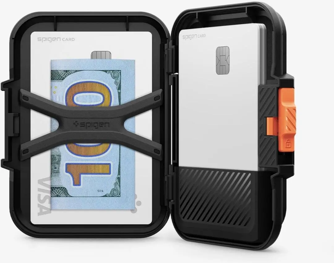 Spigen Lock Fit MagFit MagSafe Portemonee en Kaarthouder voor Pasjes Zwart afbeelding 12