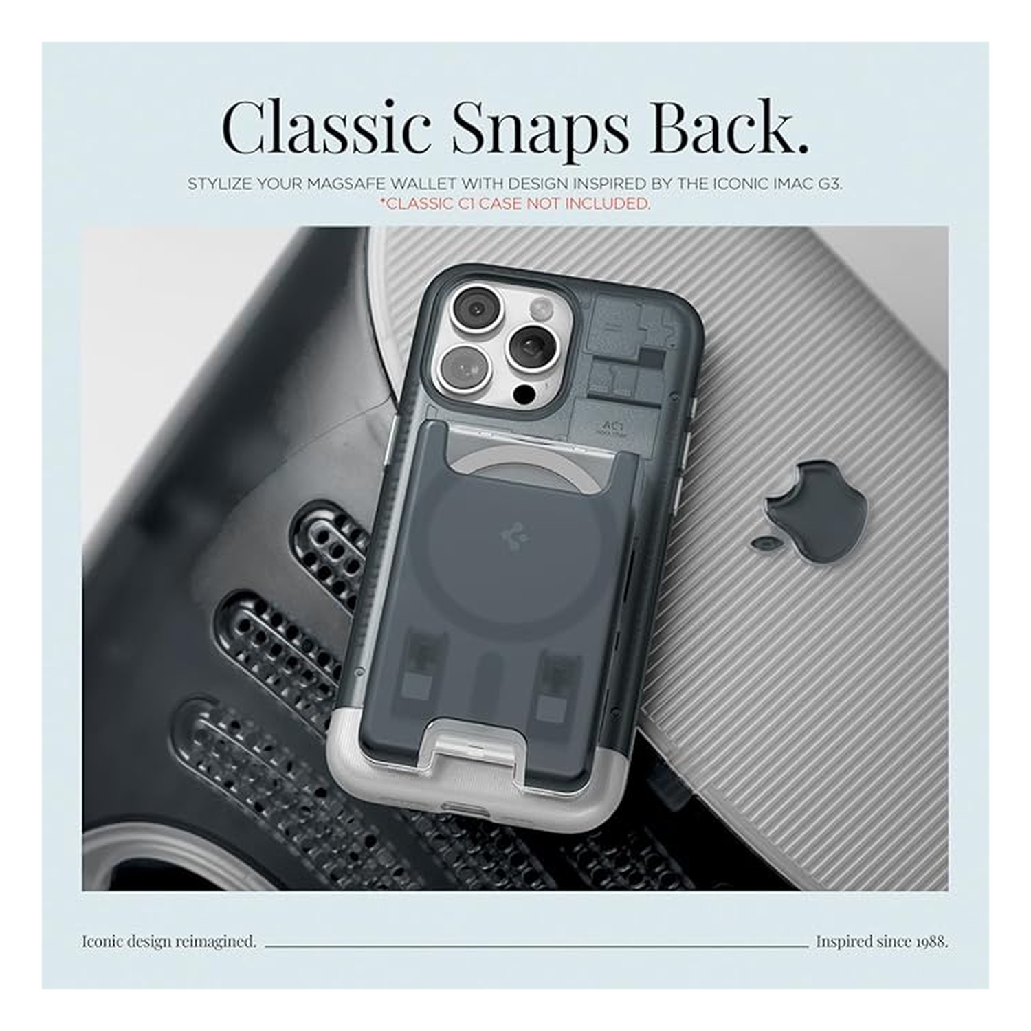 Spigen Classic C1 Magsafe Kaarthouder Graphite afbeelding 2