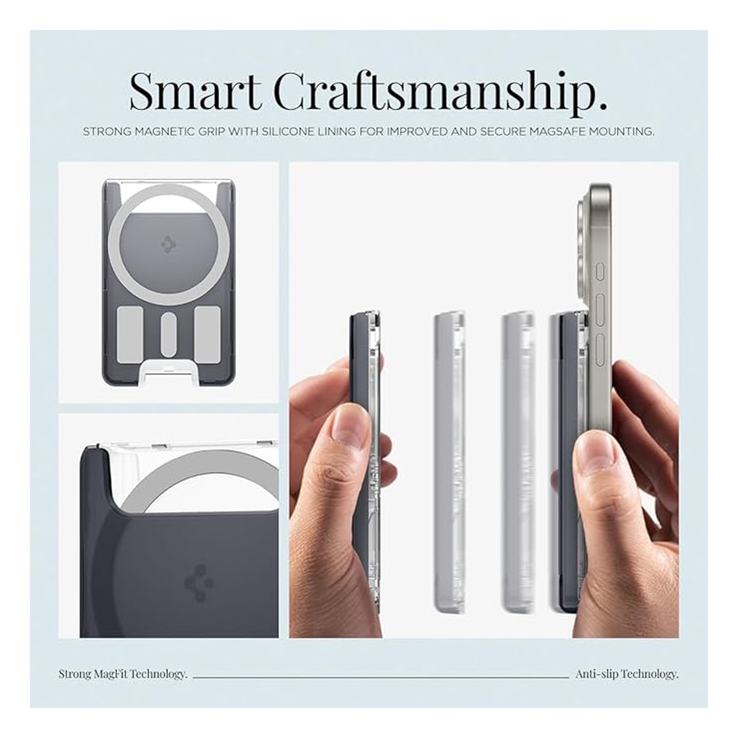 Spigen Classic C1 Magsafe Kaarthouder Graphite afbeelding 5