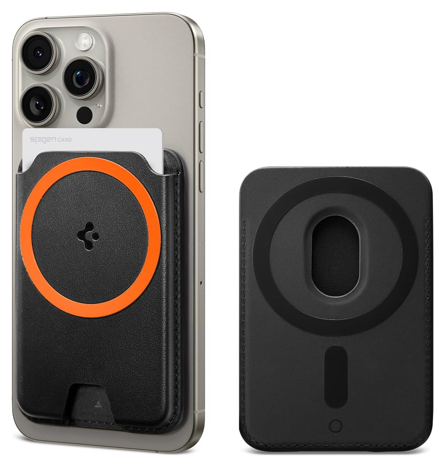 Spigen Valentinus MagFit+ MagSafe Kaarthouder voor Pasjes Zwart afbeelding 1