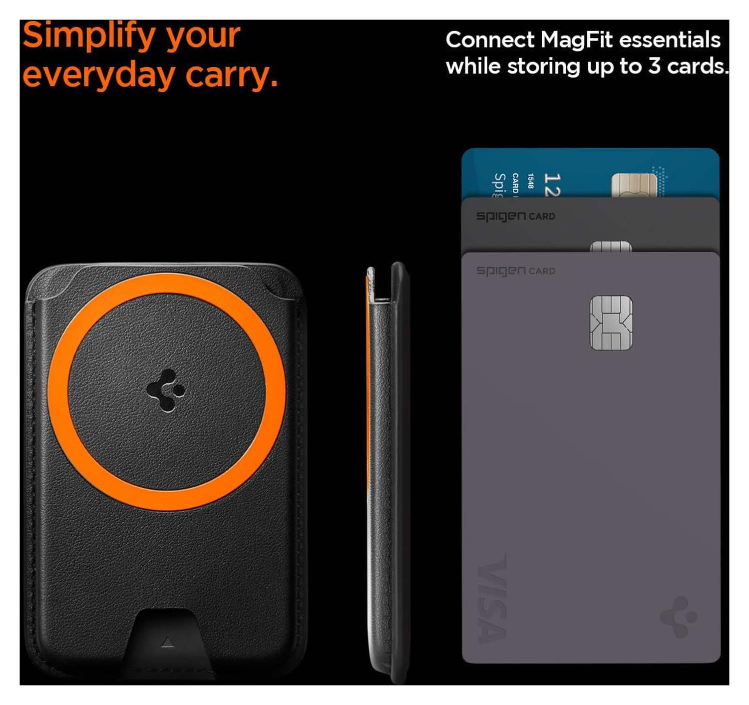 Spigen Valentinus MagFit+ MagSafe Kaarthouder voor Pasjes Zwart afbeelding 3