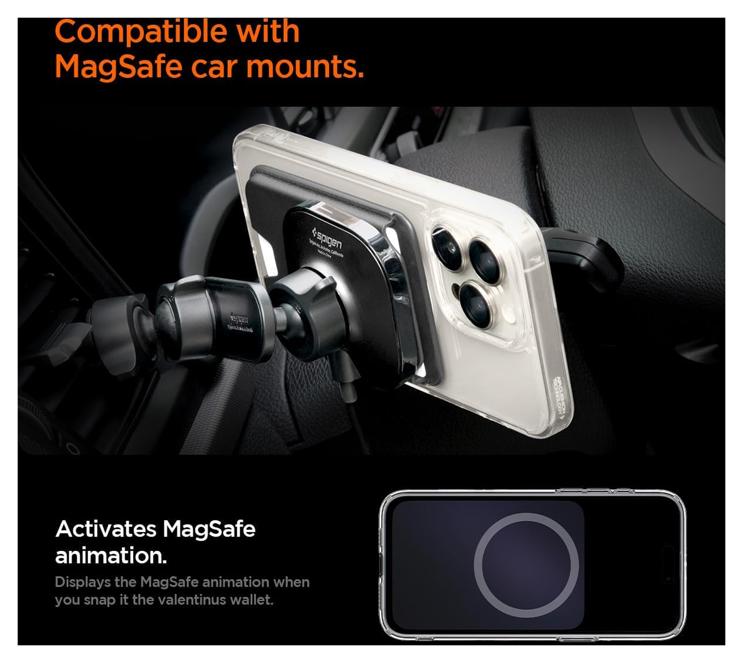 Spigen Valentinus MagFit+ MagSafe Kaarthouder voor Pasjes Zwart afbeelding 4