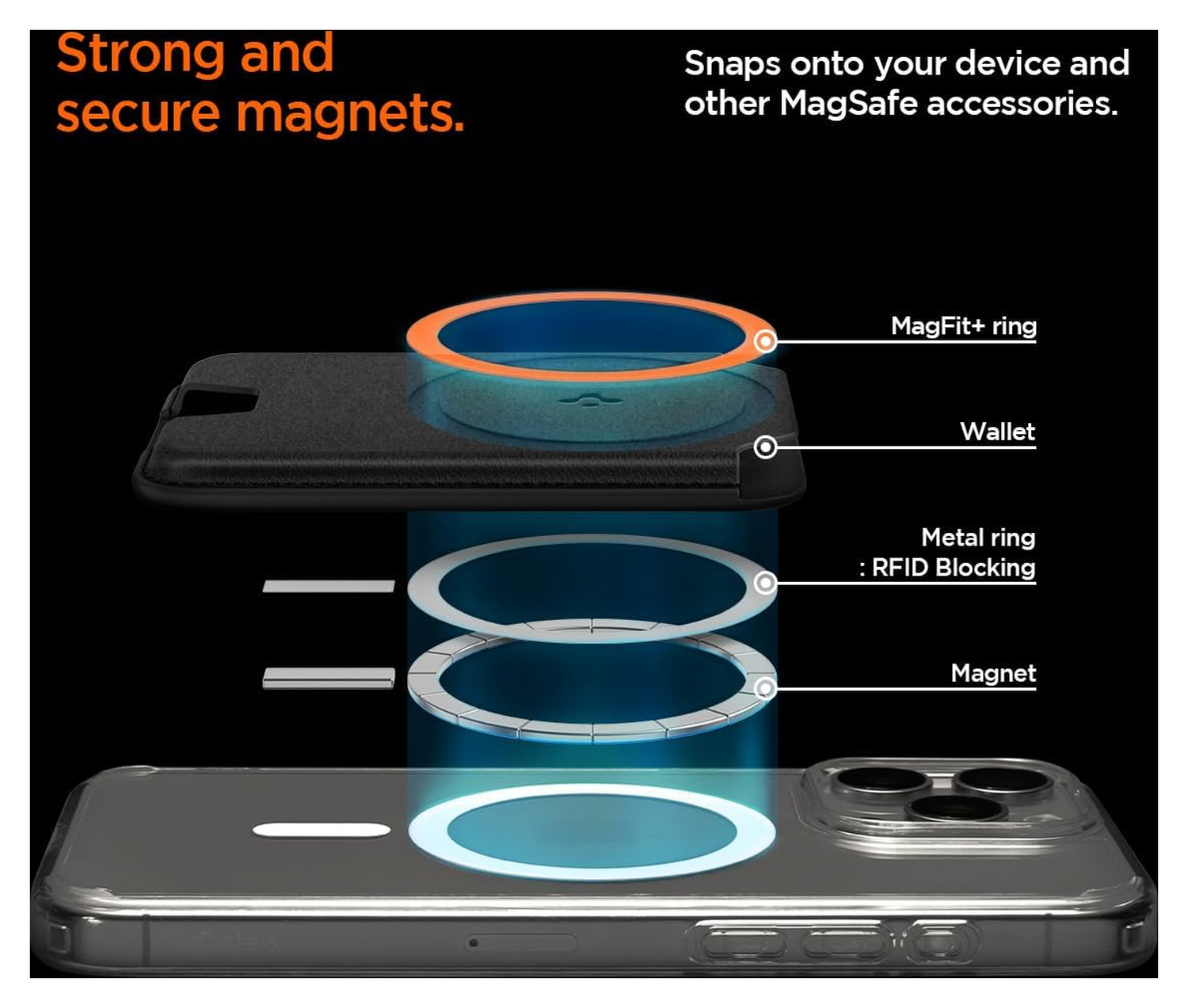 Spigen Valentinus MagFit+ MagSafe Kaarthouder voor Pasjes Zwart afbeelding 6