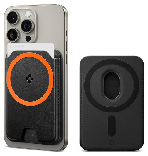 Spigen Valentinus MagFit+ MagSafe Kaarthouder voor Pasjes Zwart afbeelding 1