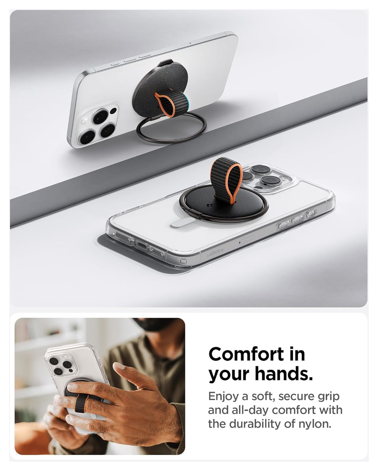 Spigen Ring Holder Universele MagSafe Ring Houder / Vinger Houder Zwart afbeelding 2