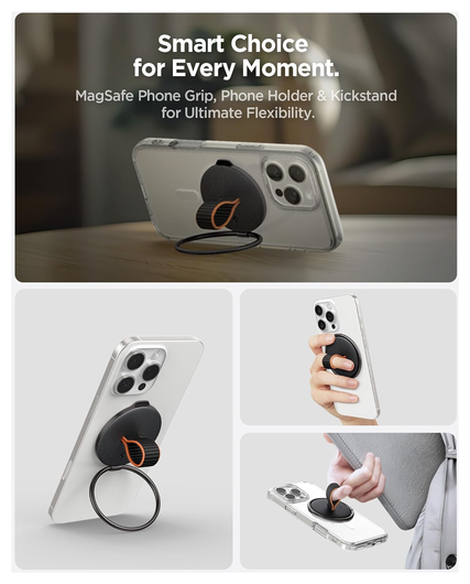 Spigen Ring Holder Universele MagSafe Ring Houder / Vinger Houder Zwart afbeelding 6
