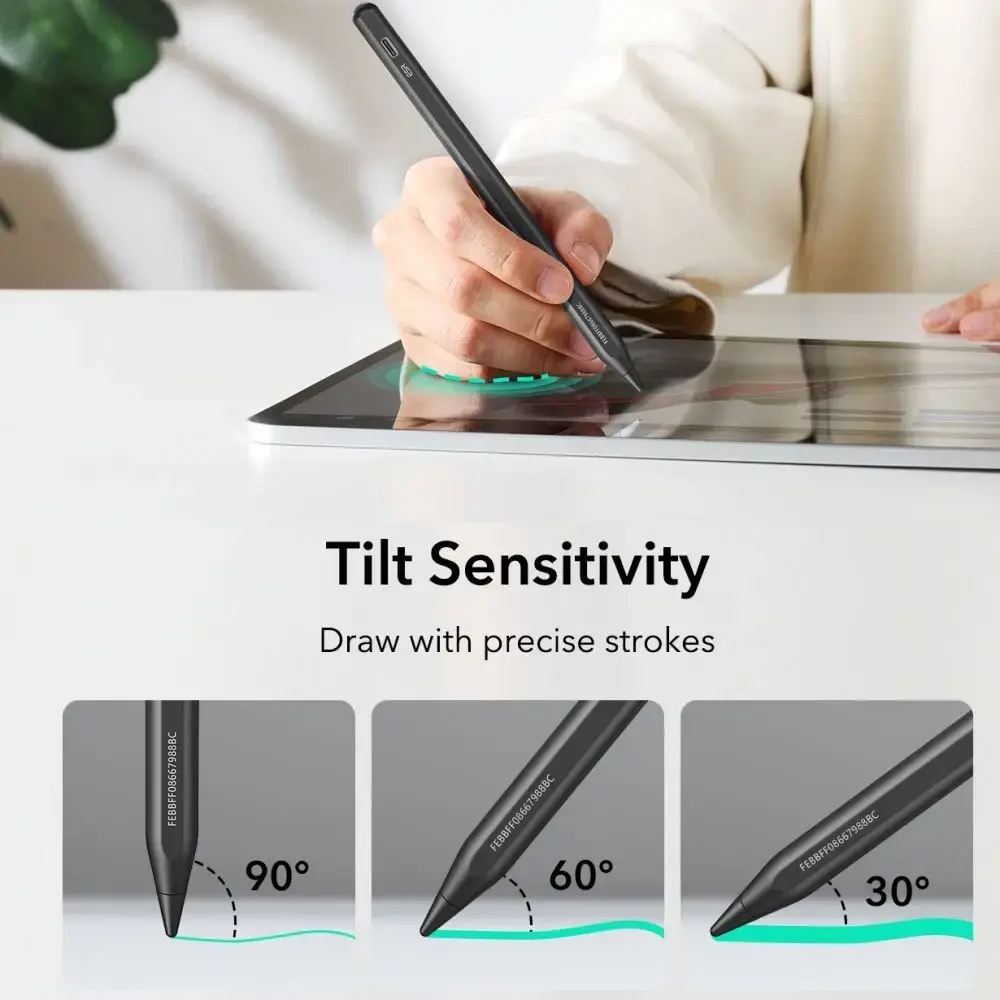 ESR Geo Universele Actieve Stylus Pen met Apple Find My Zwart afbeelding 5