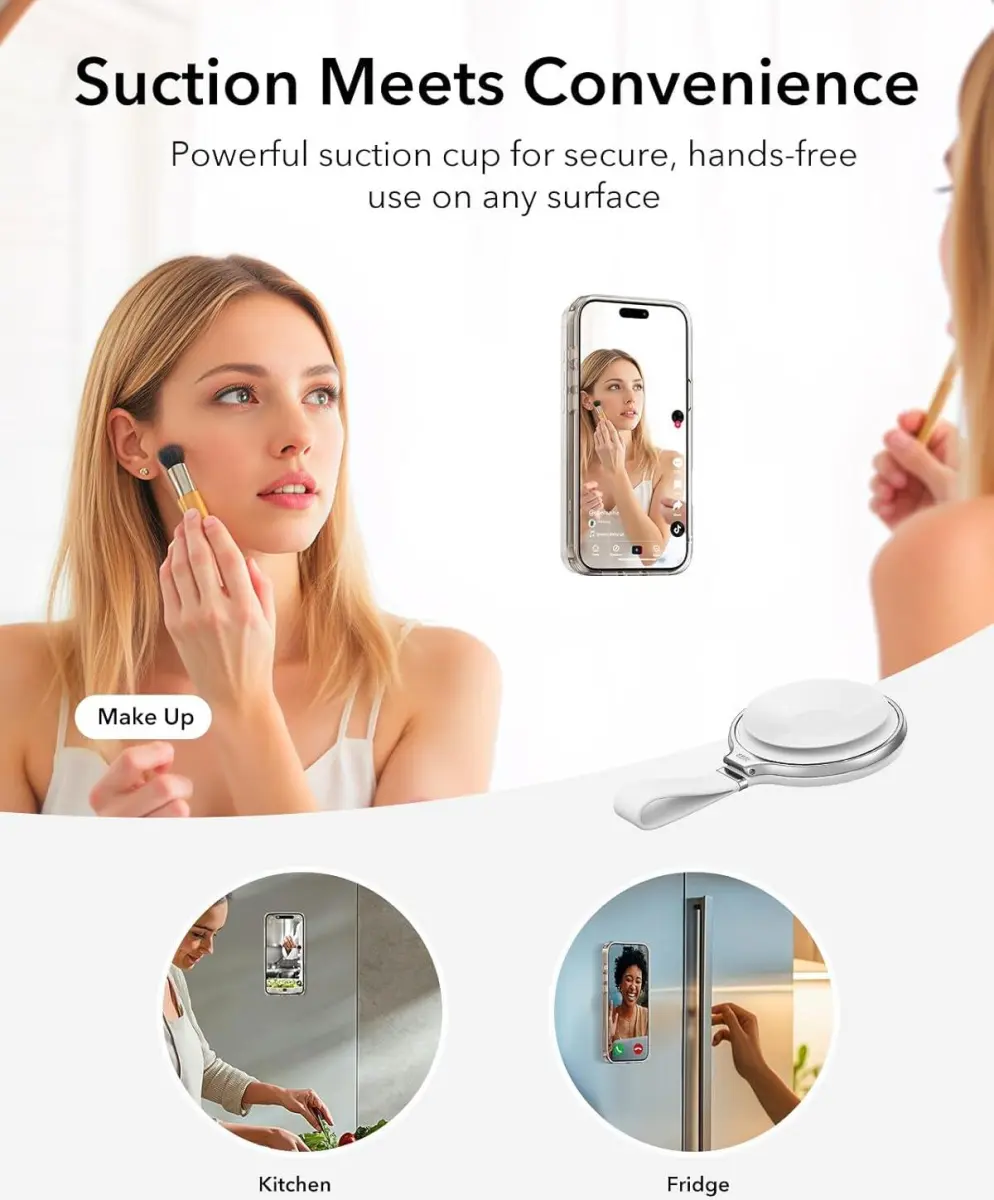 ESR HaloLock MagSafe Zuignap Telefoonhouder met Ringhouder Wit afbeelding 3