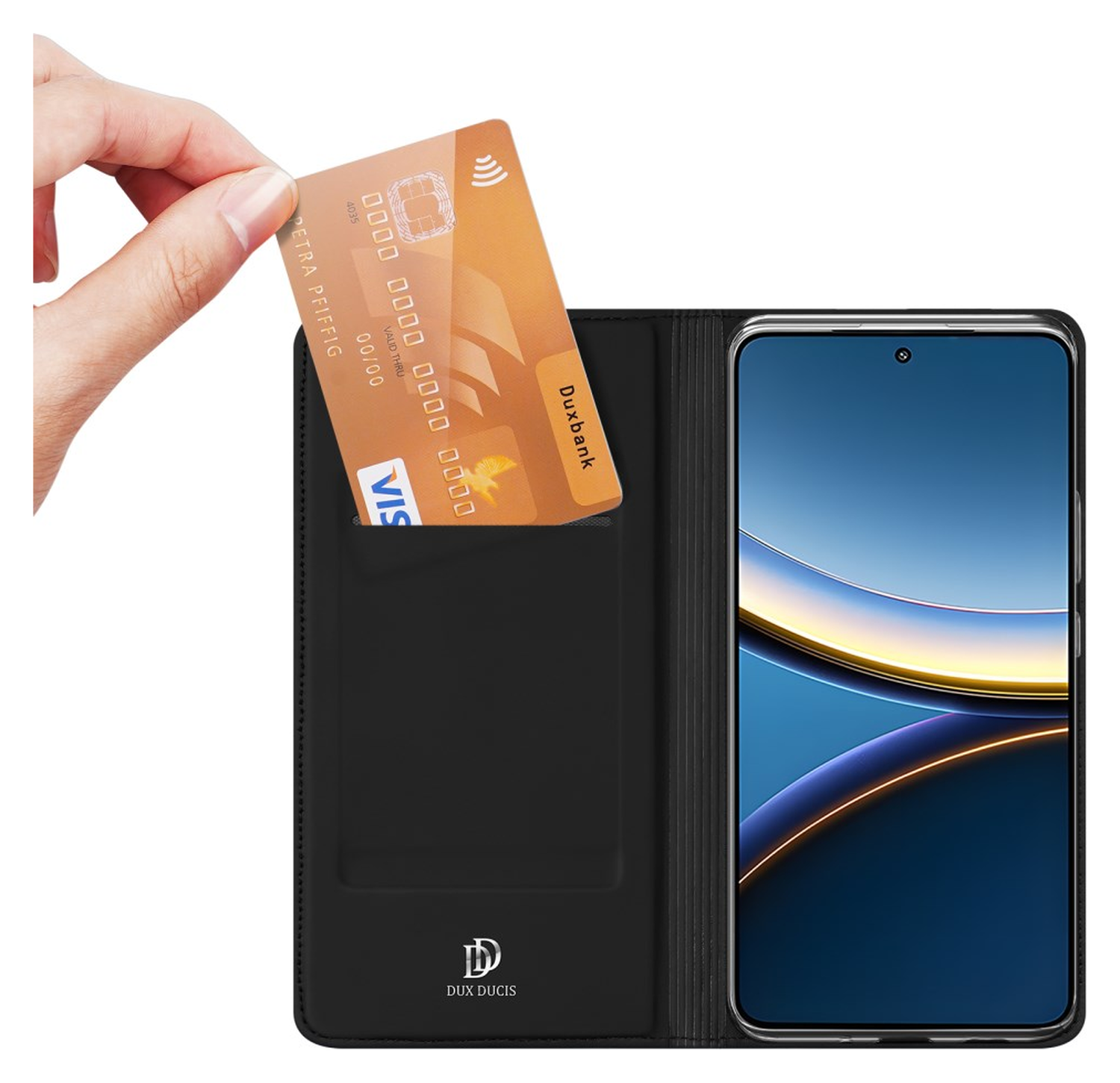 Dux Ducis Skin Pro Xiaomi Poco F7 Pro Hoesje Portemonnee Book Case Zwart afbeelding 2