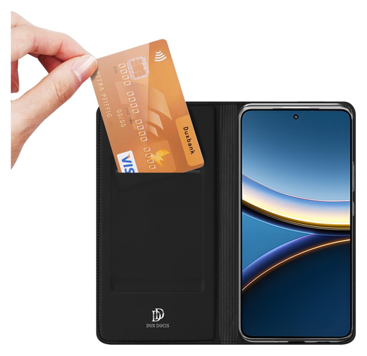 Dux Ducis Skin Pro Xiaomi Poco F7 Pro Hoesje Portemonnee Book Case Zwart afbeelding 2