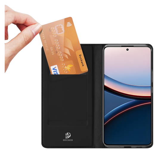 Dux Ducis Skin Pro Xiaomi Poco F7 Ultra Hoesje Portemonnee Book Case Zwart afbeelding 2