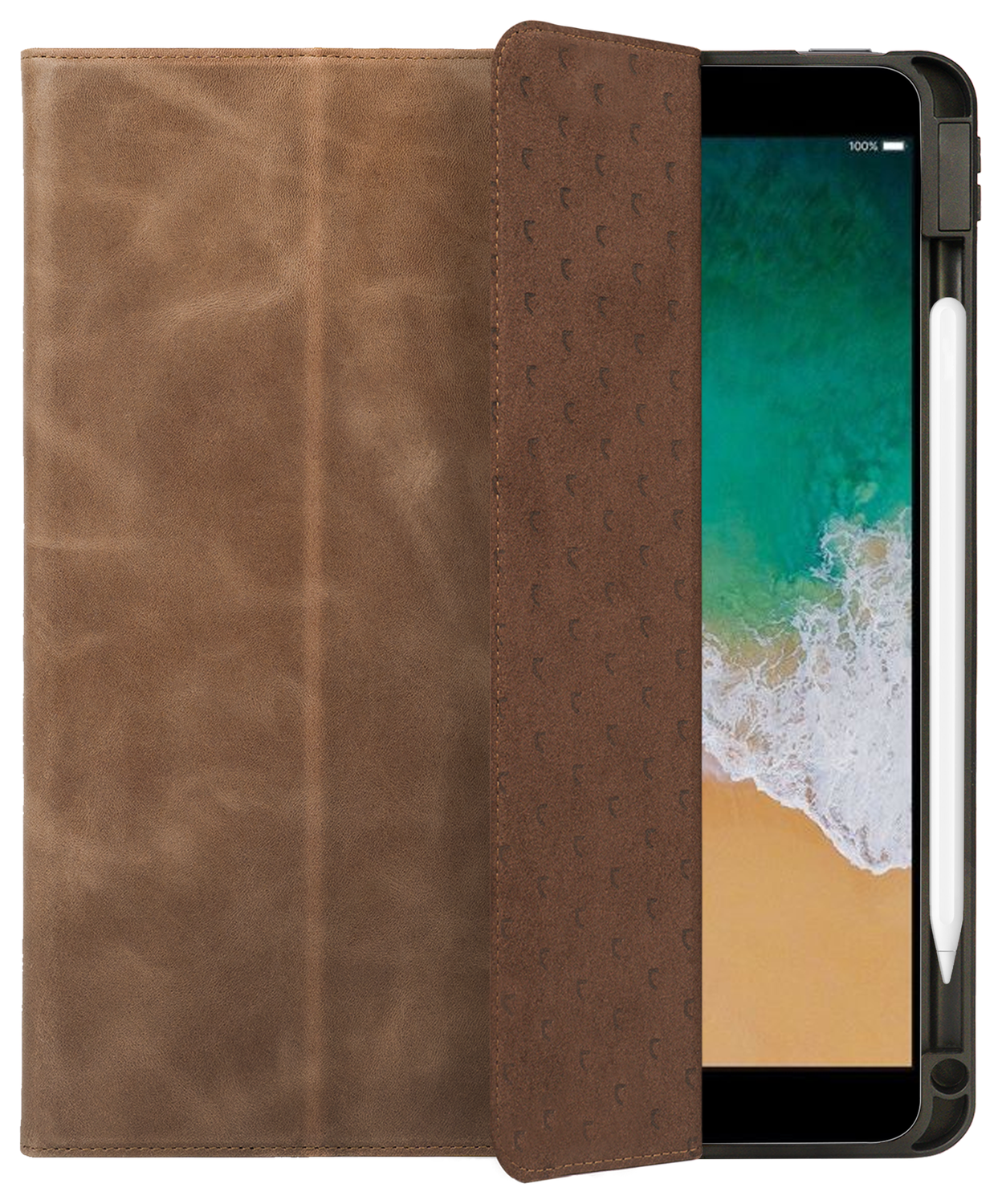 Rosso Elite iPad 10.2 / Pro 10.5 Hoes 2-in-1 Echt Leer Book Case Bruin afbeelding 9