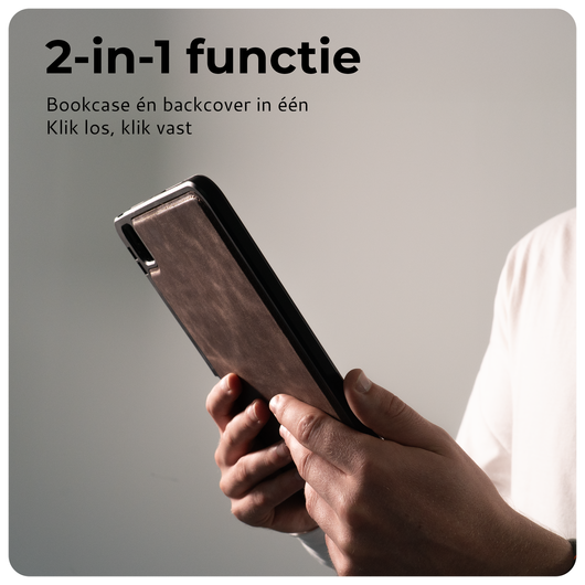 Rosso Elite iPad 10.2 / Pro 10.5 Hoes 2-in-1 Echt Leer Book Case Bruin afbeelding 2