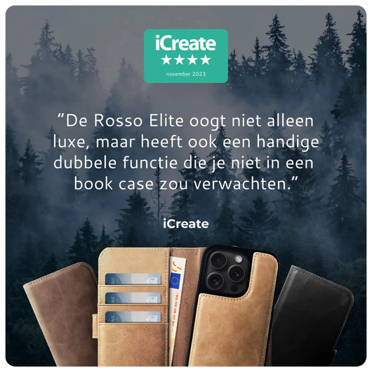Rosso Elite iPad 10.2 / Pro 10.5 Hoes 2-in-1 Echt Leer Book Case Lichtbruin afbeelding 4