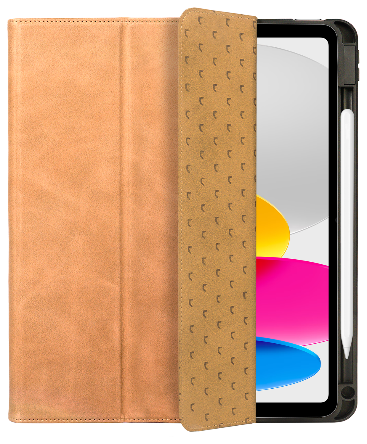 Rosso Elite iPad 11 (2025) / 10.9 (2022) Hoes 2-in-1 Echt Leer Lichtbruin afbeelding 9