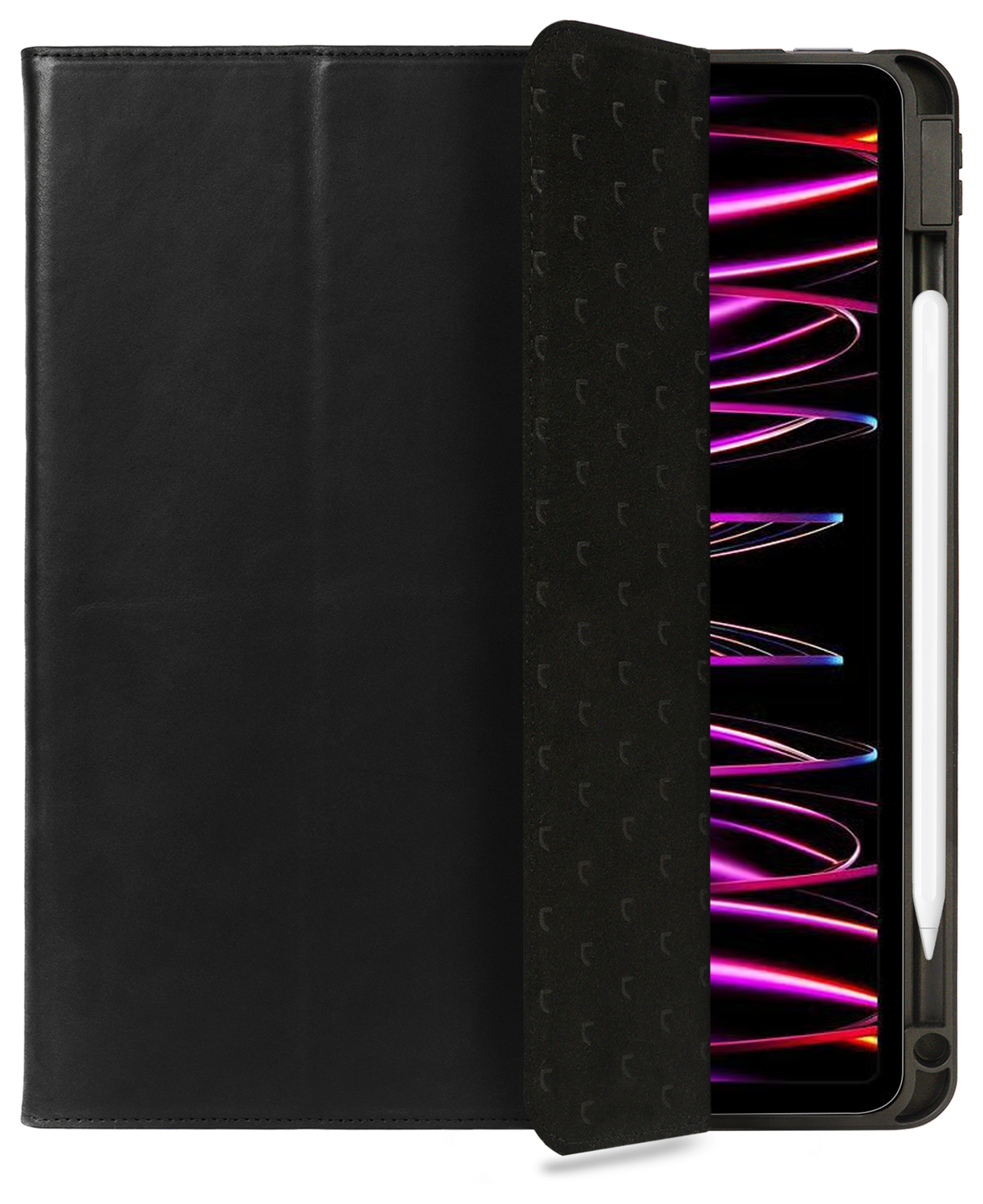 Rosso Elite iPad Pro 12.9 Hoes 2-in-1 Echt Leer Book Case Zwart afbeelding 1
