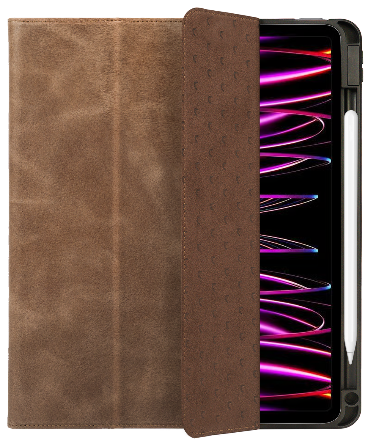 Rosso Elite iPad Pro 12.9 Hoes 2-in-1 Echt Leer Book Case Bruin afbeelding 9