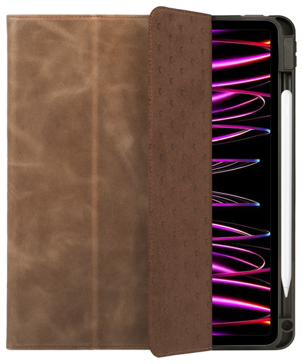 Rosso Elite iPad Pro 12.9 Hoes 2-in-1 Echt Leer Book Case Bruin afbeelding 9