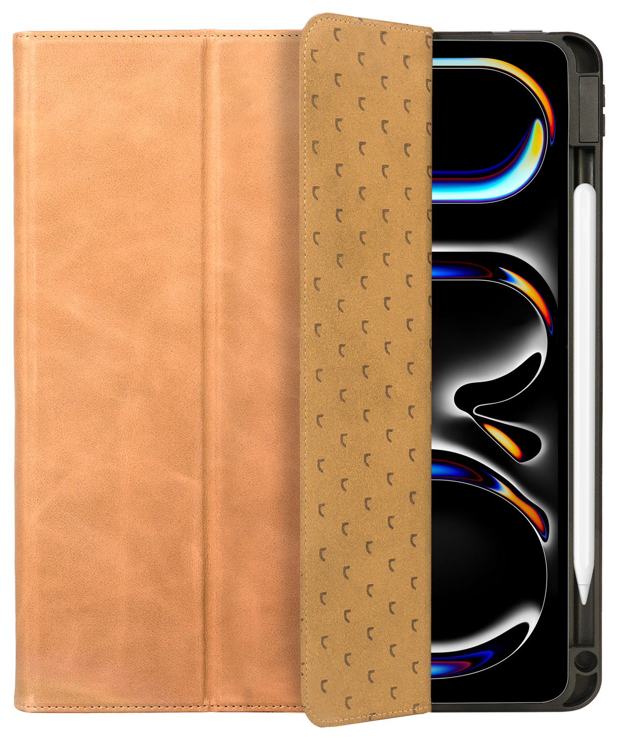 Rosso Elite iPad Pro 12.9 Hoes 2-in-1 Echt Leer Book Case Lichtbruin afbeelding 9