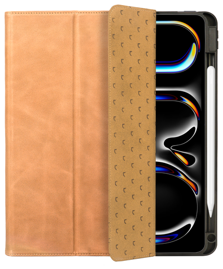 Rosso Elite iPad Pro 12.9 Hoes 2-in-1 Echt Leer Book Case Lichtbruin afbeelding 9