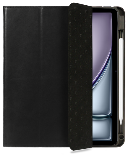 Rosso Elite iPad Air 13 (24/25) Hoes 2-in-1 Echt Leer Book Case Zwart afbeelding 1