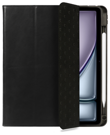 Rosso Elite iPad Air 13 (24/25) Hoes 2-in-1 Echt Leer Book Case Zwart afbeelding
