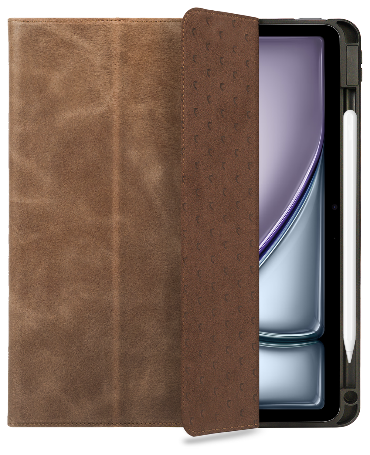 Rosso Elite iPad Air 13 (24/25) Hoes 2-in-1 Echt Leer Book Case Bruin afbeelding 1