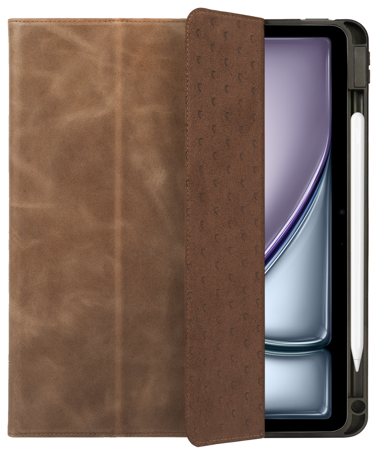 Rosso Elite iPad Air 13 (24/25) Hoes 2-in-1 Echt Leer Book Case Bruin afbeelding 9