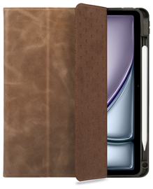 Rosso Elite iPad Air 13 (24/25) Hoes 2-in-1 Echt Leer Book Case Bruin afbeelding