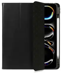 Rosso Elite iPad Pro 11 (2024) Hoes 2-in-1 Echt Leer Book Case Zwart afbeelding