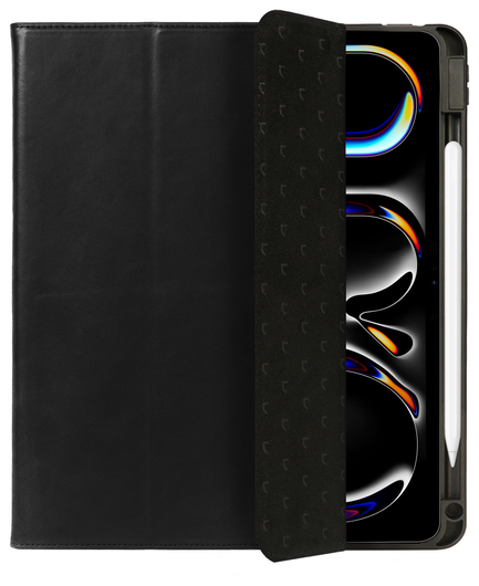 Rosso Elite iPad Pro 11 (2024) Hoes 2-in-1 Echt Leer Book Case Zwart afbeelding 9