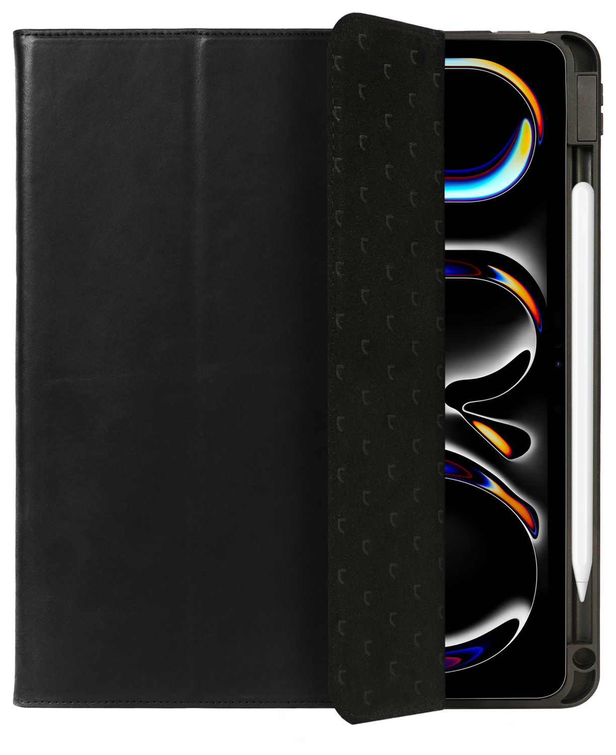 Rosso Elite iPad Pro 13 (2024) Hoes 2-in-1 Echt Leer Book Case Zwart afbeelding 9