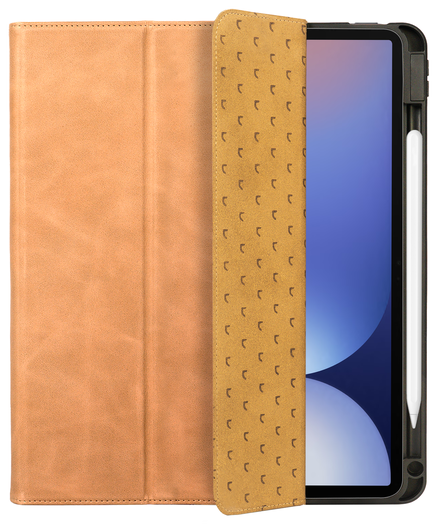 Rosso Elite Samsung Tab S10+/S9+/S9 FE+ Hoes 2-in-1 Echt Leer Lichtbruin afbeelding 8