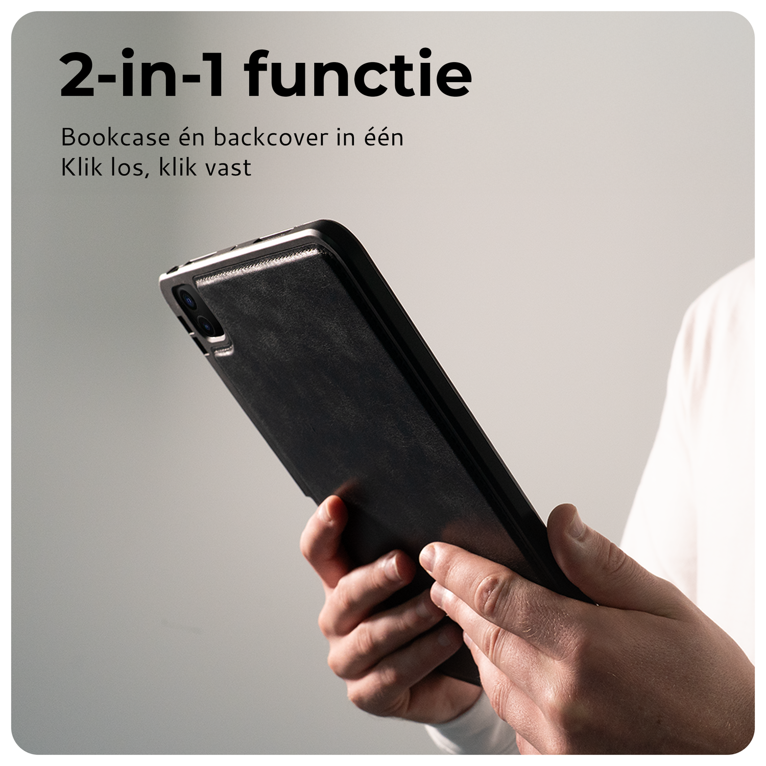 Rosso Elite Samsung Tab S10 Ultra / S9 Ultra Hoes 2-in-1 Echt Leer Zwart afbeelding 2