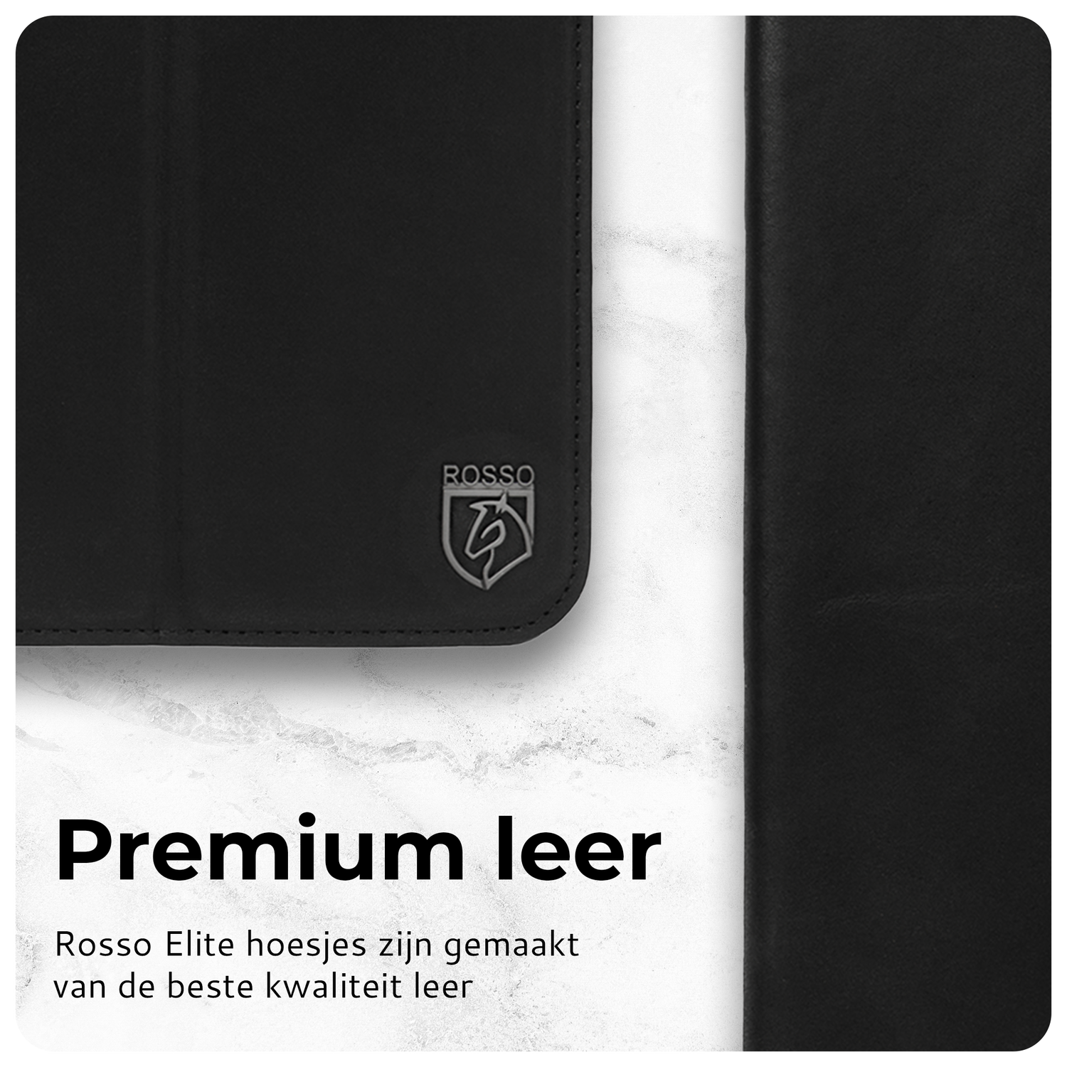 Rosso Elite Samsung Tab S10 Ultra / S9 Ultra Hoes 2-in-1 Echt Leer Zwart afbeelding 3