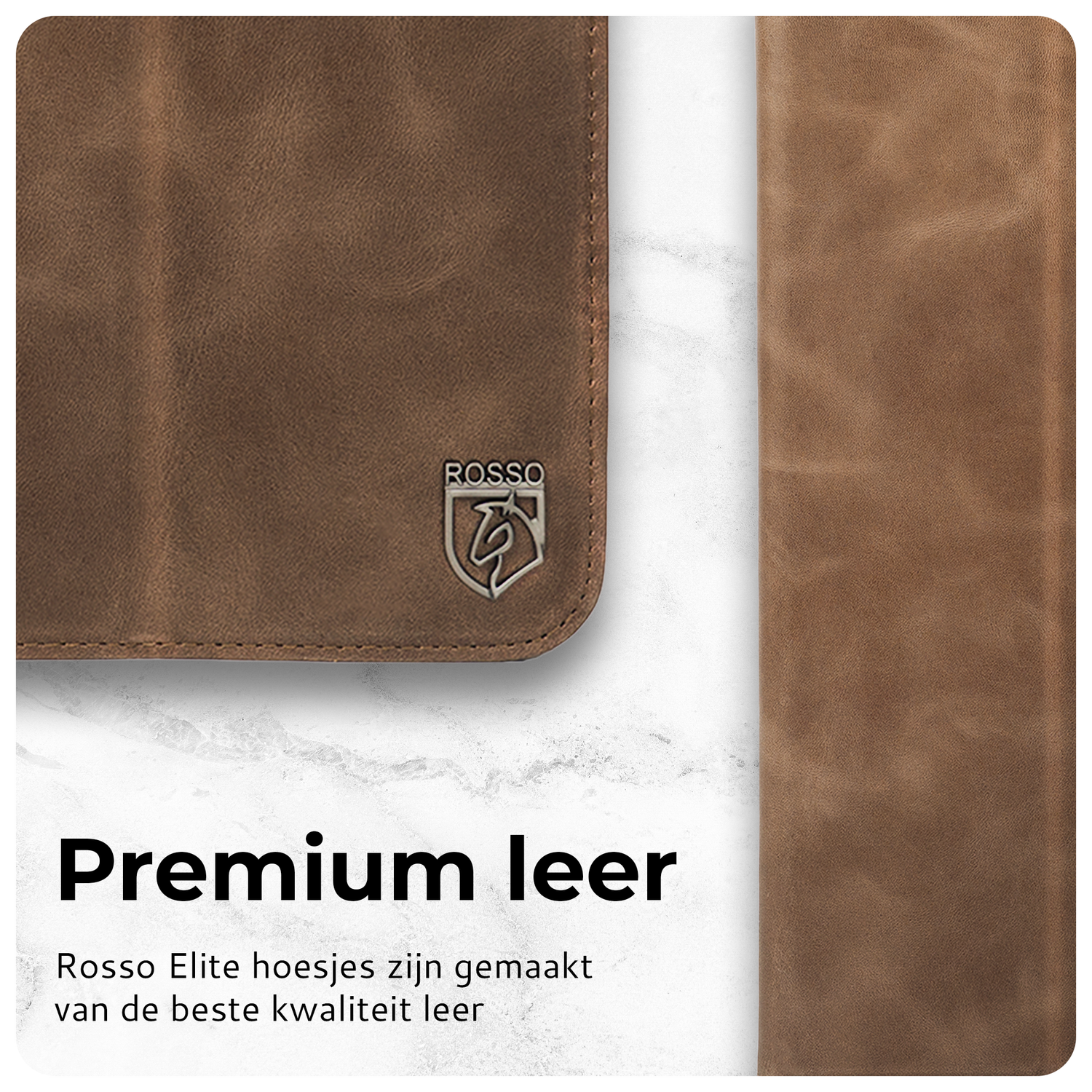 Rosso Elite Samsung Tab S10 Ultra / S9 Ultra Hoes 2-in-1 Echt Leer Bruin afbeelding 3