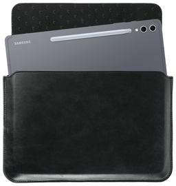 Rosso Deluxe MacBook / Laptop / iPad / Tablet Sleeve tot 14 Inch Echt Leer Zwart